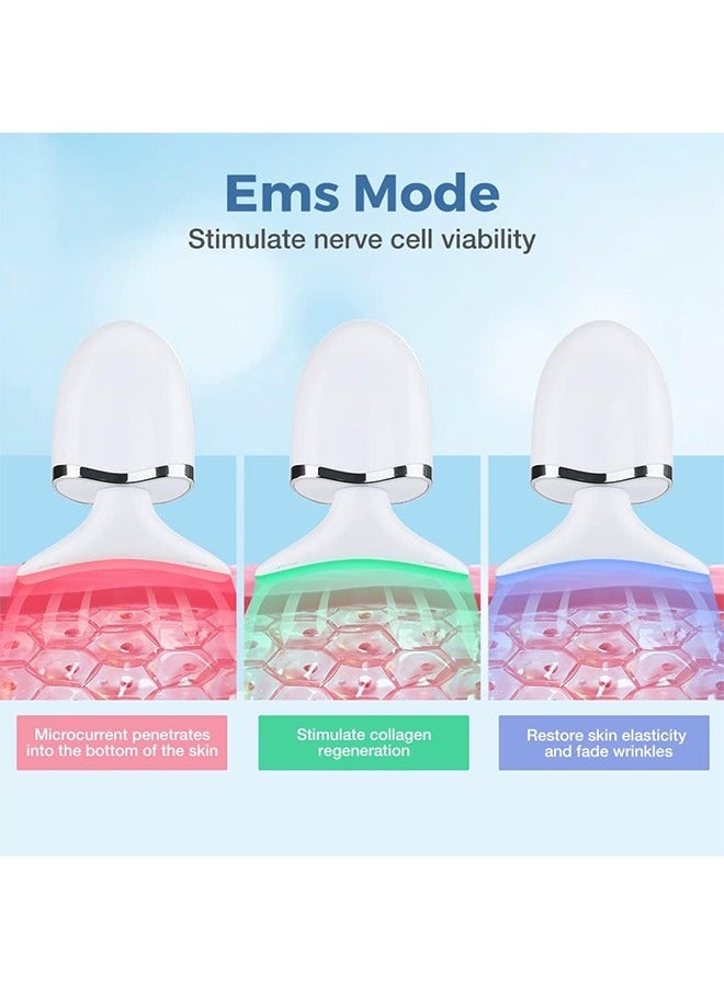 JCB CHIC Neck Beauty Device Photonic Neck Massager Neck Firming Wrinkle Remove Machine with Massage Head and Color Light, for Neck Skin Tightening & Lifting Pink - Image 4