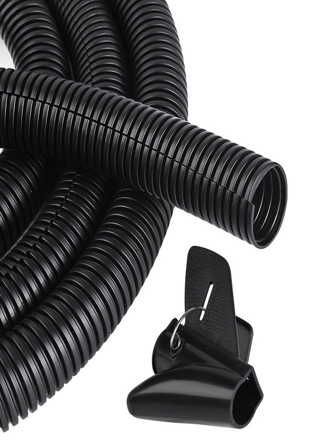 CrocSee 25ft - 3/4 inch Flame Retardant Split Wire Loom Tubing with Installation Tool - Flexible Wire Covers Cord Protectors - Black - Image 1