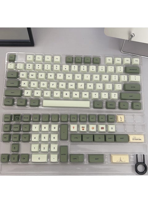 Crystal Clear Keycaps 132 Full Set for Mechanical KeyboardsSublimation Matcha green 132 big full key Sublimation Matcha green 132 big full key