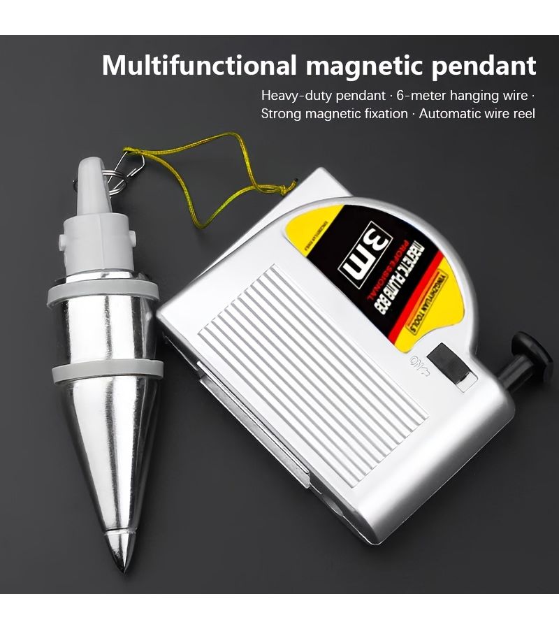 1PC 3M Magnetic Line Hammer Heavy Duty Automatic Wire Reel Construction Tool - Image 1