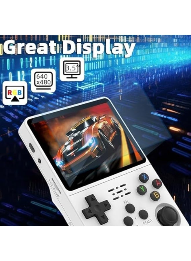 Wheels R36S Retro Handheld Game Console, White, 15000+ Games, 64G Built-in Storage, Portable Gaming System with Color Display, Rechargeable Controller - Image 4