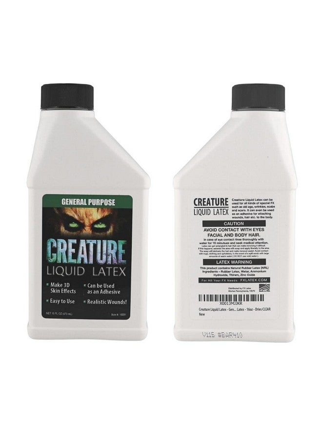 Liquid Latex Fashions Creature Liquid Latex 2 Pack - CLEAR - General Purpose Professional Special Effects, for Halloween Vampire, Monster, Zombie Makeup and Dress up - Image 2