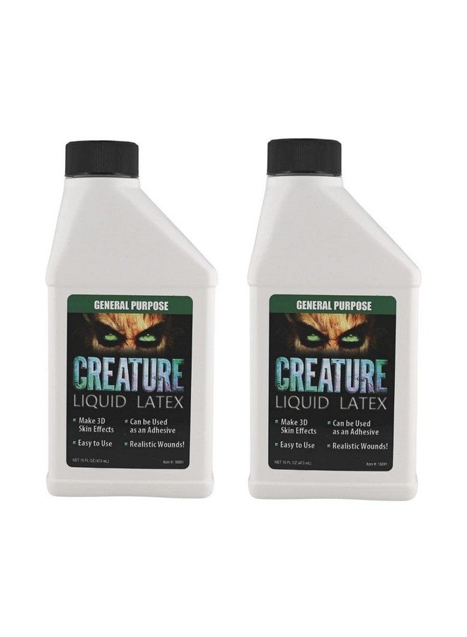 Liquid Latex Fashions Creature Liquid Latex 2 Pack - CLEAR - General Purpose Professional Special Effects, for Halloween Vampire, Monster, Zombie Makeup and Dress up - Image 1