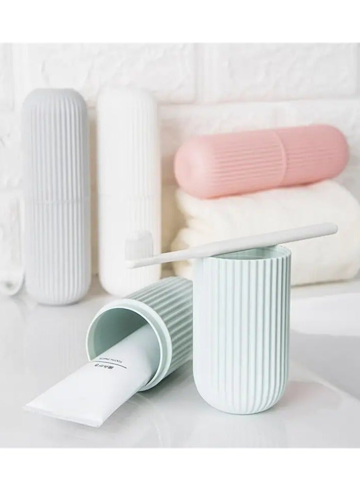 Goolsky 1pc, Portable Travel Toothbrush Box Set, Rinse Cup with Cap Toothpaste Tooth Cartridge Toothbrush Storage Box Rinse Cup - Image 4