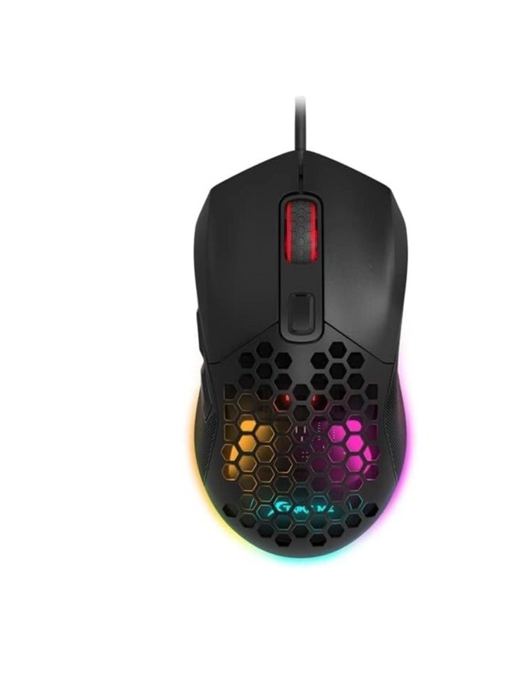 XTRIKE ME GM316 RGB Gaming Mouse - Optical Sensor 7,200 DPI - Detachable Top Covers - Lightweight Only 67G (Black)  - Image 3