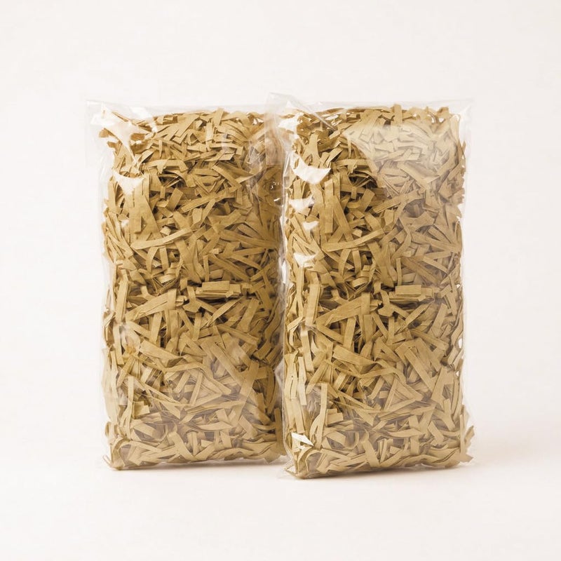 Gift Wrapping Ribbon Filler Paper, Sand Kraft Color, Pack of 2, 50g Each Bucket