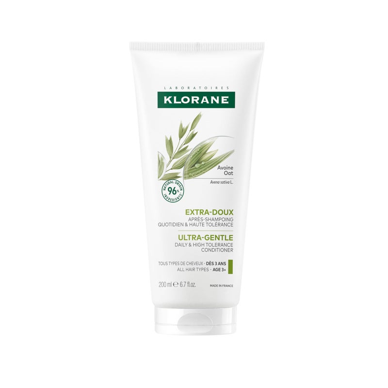 Klorane Ultra-Gentle Conditioner with Oat Milk - Sulfate-Free - Dermatologist and Pediatric Tested - Hypoallergenic, Vegan, Plant-Based Formula - High Tolerance Formula for Whole Family - 6.7 fl. oz. - Image 1
