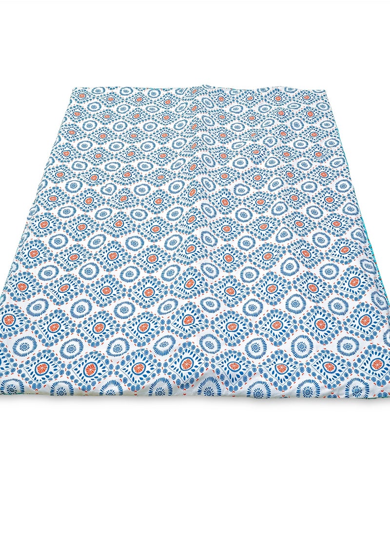 Home-Tex Design King Size 100% Cotton 6 Piece Bed Set with reversible Duvet cover Design Energie - 1 Printed Flat Sheet 240x260 cm 1 Prinetd Duvet Cover 240x200 cm 4 Pillows 50x80 cm Design Energie Blue  - Image 3