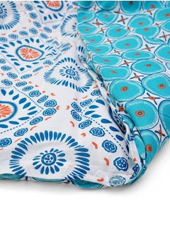 Home-Tex Design King Size 100% Cotton 6 Piece Bed Set with reversible Duvet cover Design Energie - 1 Printed Flat Sheet 240x260 cm 1 Prinetd Duvet Cover 240x200 cm 4 Pillows 50x80 cm Design Energie Blue  - Image 5