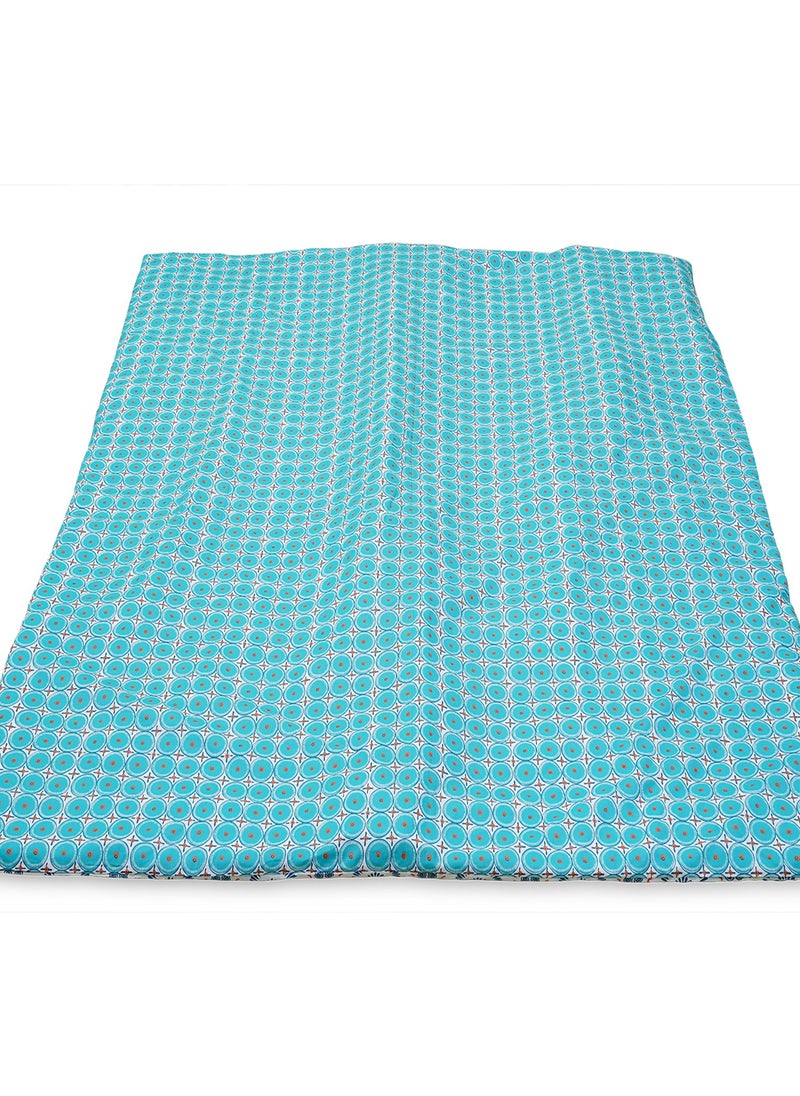 Home-Tex Design King Size 100% Cotton 6 Piece Bed Set with reversible Duvet cover Design Energie - 1 Printed Flat Sheet 240x260 cm 1 Prinetd Duvet Cover 240x200 cm 4 Pillows 50x80 cm Design Energie Blue  - Image 2