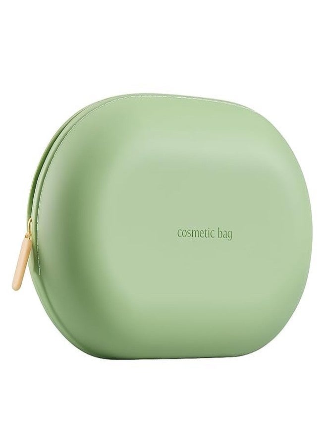 Jenibri 1Pack, Portable Large Capacity Silicone Cosmetic Bag, Travel Waterproof Wash Bag Zipper Pouch Toiletry Bag - Pretty Gifts for Teacher Mom Sister Girlfriend (Green) - Image 1