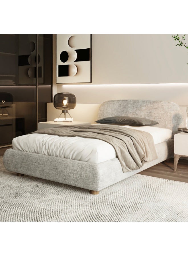 Al Home Nordic Dreams Single Bed Elegant Grey Chanel By Alhome 120x200x140 cm - Image 2
