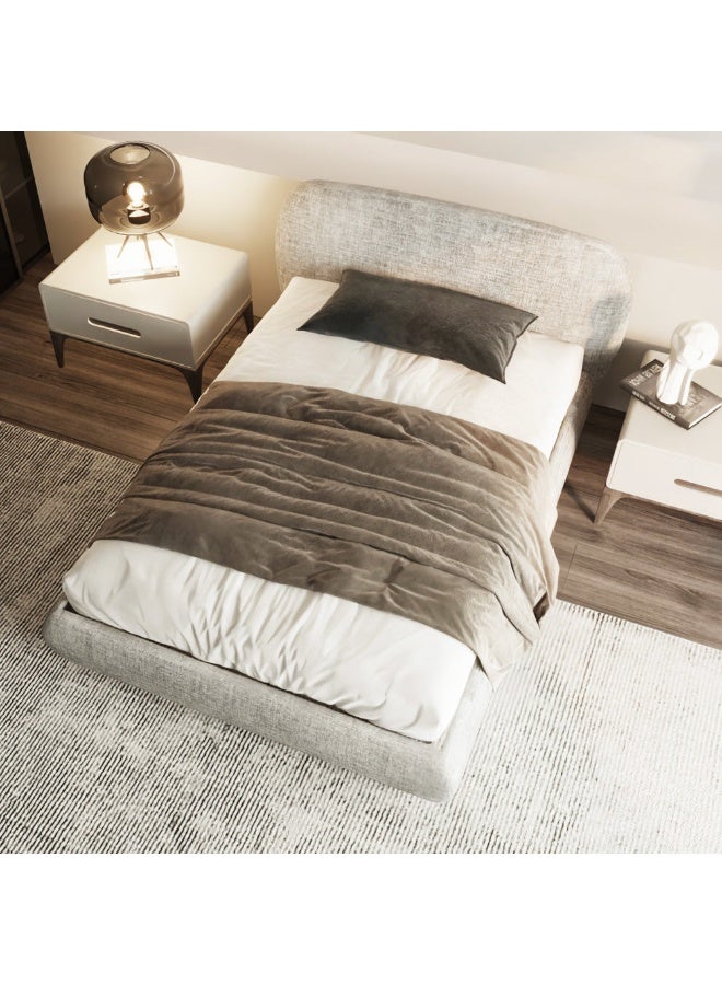 Al Home Nordic Dreams Single Bed Elegant Grey Chanel By Alhome 120x200x140 cm - Image 3