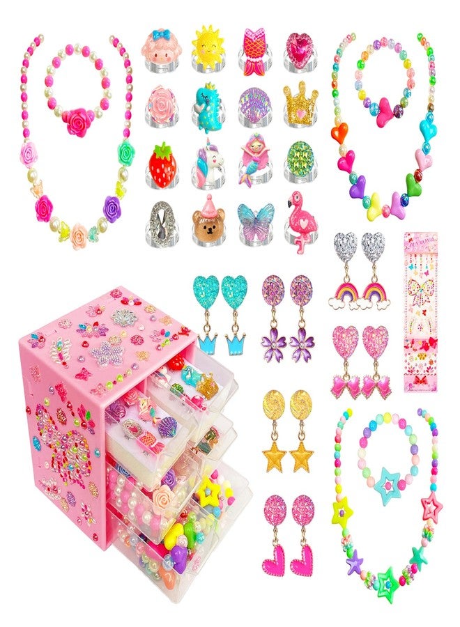 ELEMIRSA Little Girls Kids Jewelry Sets Girl Princess Jewelry Dress Up Accessories Toy Playset Set for Toddlers - Image 2