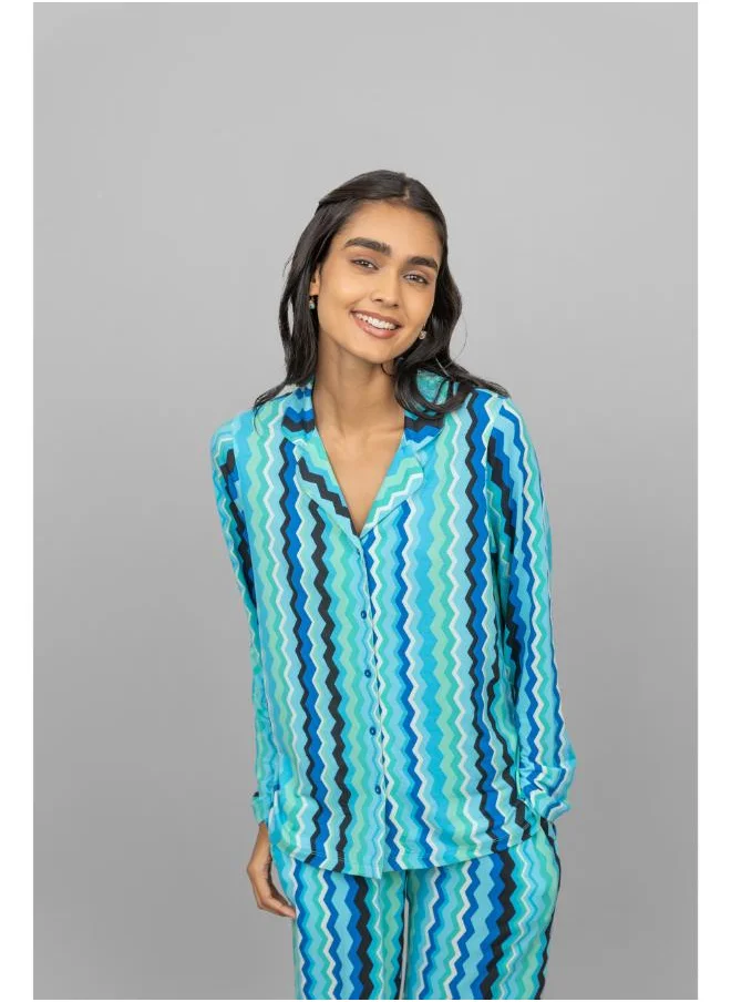 نسيسير AquaWave Half Sleeve Button Down Shorts Set