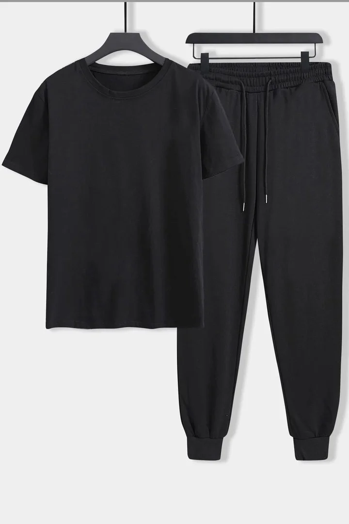 ONLYTRENDWEAR Unisex Panda Printed 2-Piece Tracksuit Set S.m. Black