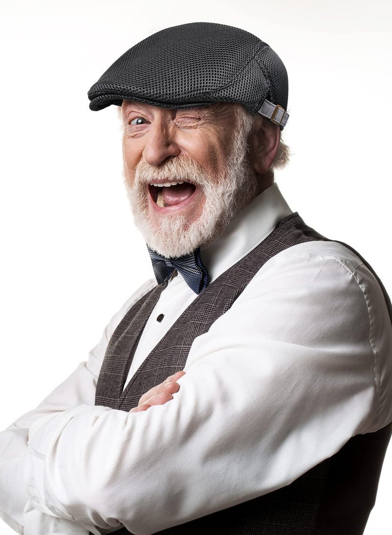 KASTWAVE Men's Mesh Flat Cap, Berets, Breathable Summer Newsboy Hat, Adjustable Duckbill Ivy Cap Cabbie Flat Cap for Driving Hunting (6 Pcs) - Image 3