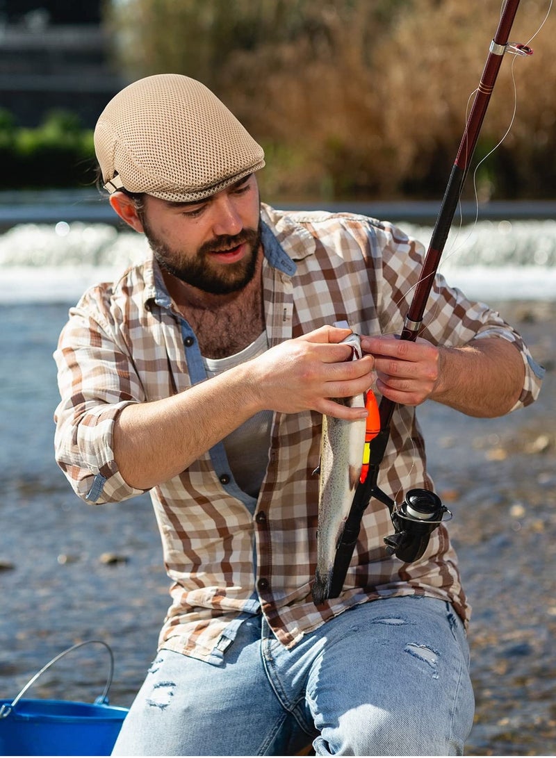 KASTWAVE Men's Mesh Flat Cap, Berets, Breathable Summer Newsboy Hat, Adjustable Duckbill Ivy Cap Cabbie Flat Cap for Driving Hunting (6 Pcs) - Image 4