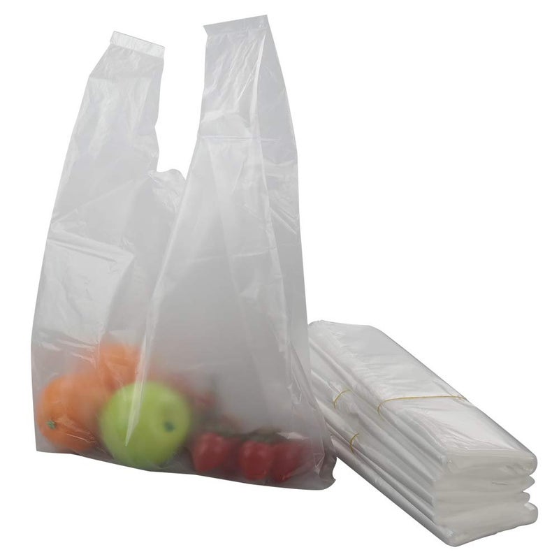 Ggbin Clear Plastic TShirt Bags Handled Grocery Shopping Bag 189x118 1000 Counts