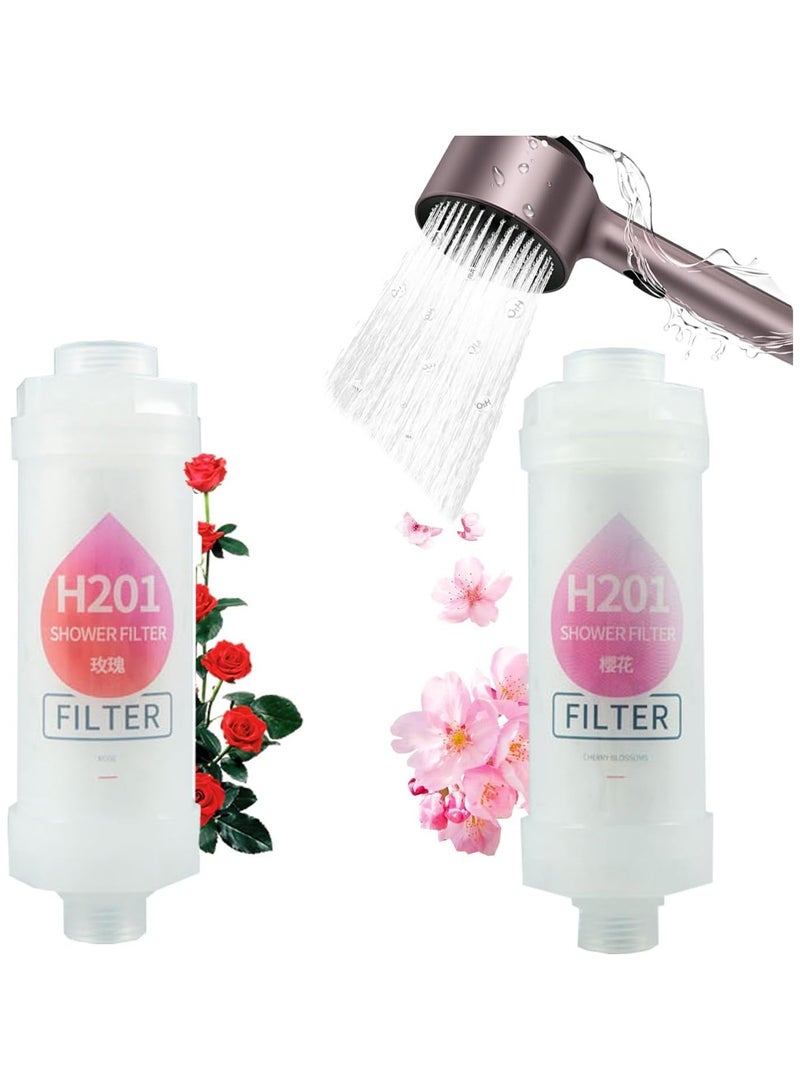 Cherry Scented Shower Head Filter - Vitamin C Infuser | Hard Water Softener, Chlorine & Fluoride Remover | Purifying Filtered Shower Head with Beads | Stops Dry Skin & Hair Loss  - Image 1