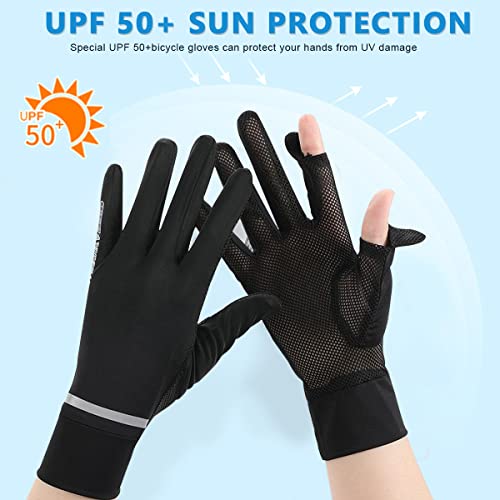 PALAY® Women Riding Gloves Hand Gloves for Bike, Black Hand Gloves for Sun Protection, UV Protection Summer Cooling Mesh Breathable Gloves for Women Cycling Fishing - UPF 50+, Non-Slip, Silk - Image 5