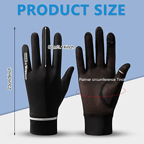 PALAY® Women Riding Gloves Hand Gloves for Bike, Black Hand Gloves for Sun Protection, UV Protection Summer Cooling Mesh Breathable Gloves for Women Cycling Fishing - UPF 50+, Non-Slip, Silk - Image 2