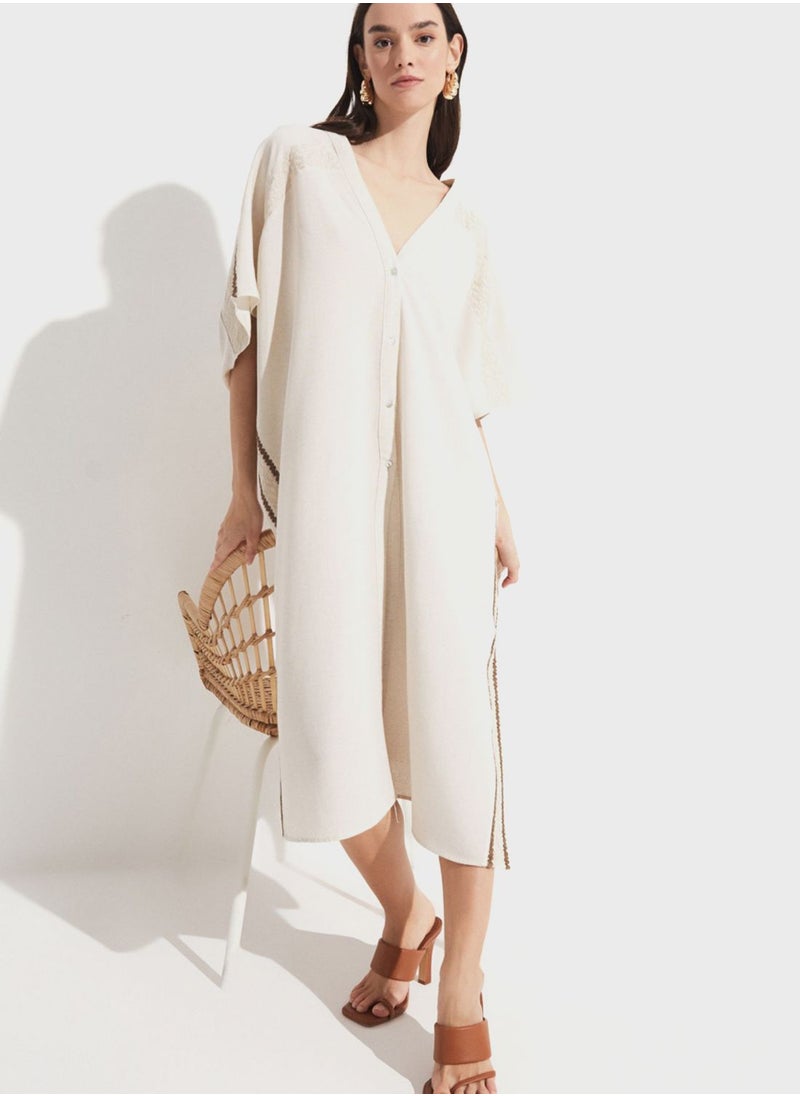 JUNE - V-Neck Side Slit Tunic - Image 1