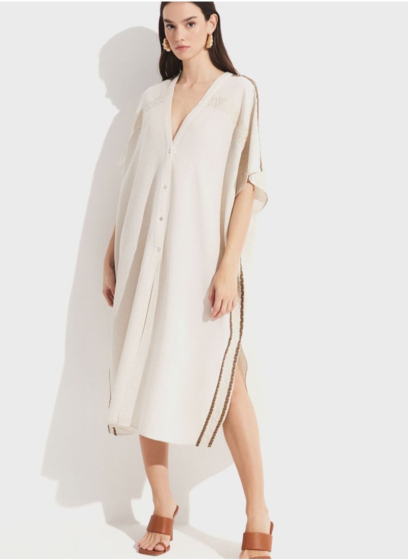 JUNE - V-Neck Side Slit Tunic - Image 1