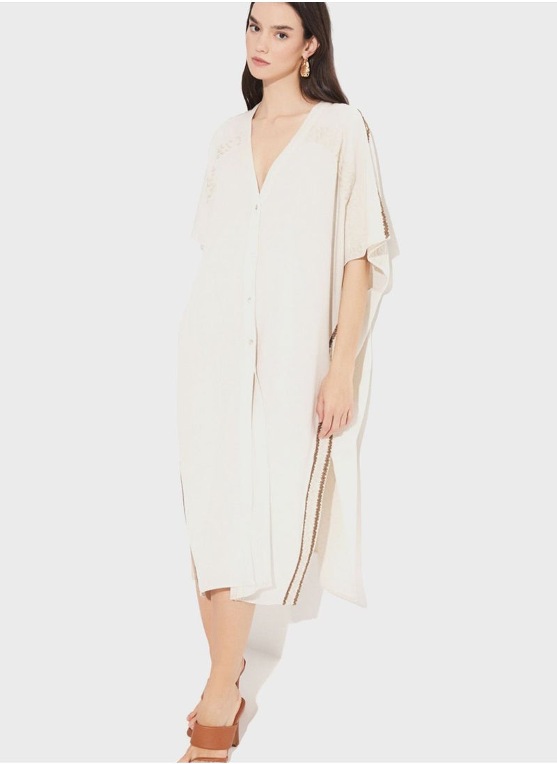 JUNE - V-Neck Side Slit Tunic - Image 1