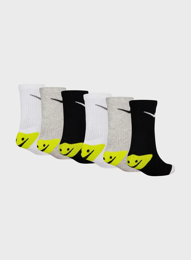 Nike Kids 6 Pack Smiley Crew