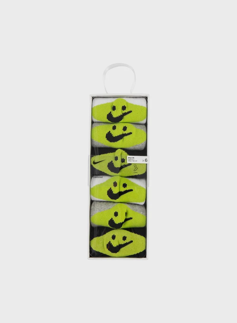 Nike Kids 6 Pack Smiley Crew