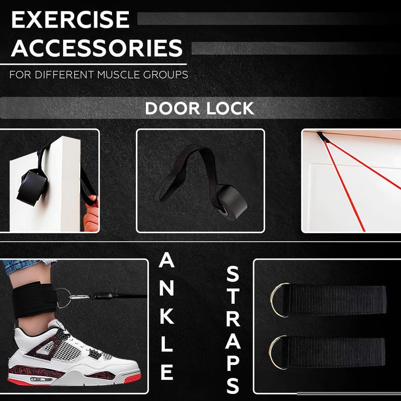 Bernessi 16-Piece Resistance Band Set for Men & Women, Up to 150 Lbs - Image 4
