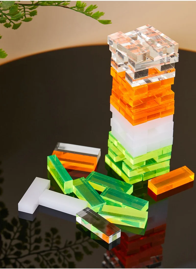 SUNNY LIFE Premium Neon Lucite Mini Jumbling Tower Game