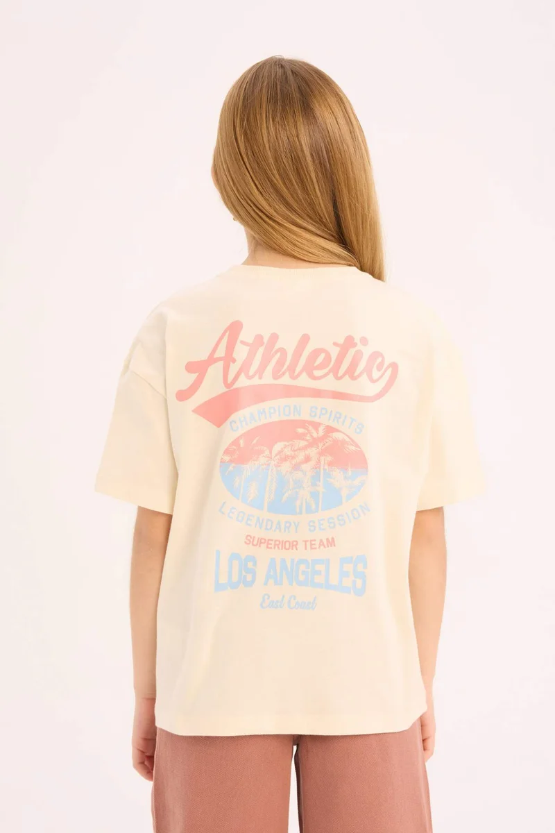DeFacto Girl Relax Fit Crew Neck Short Sleeve T-Shirt