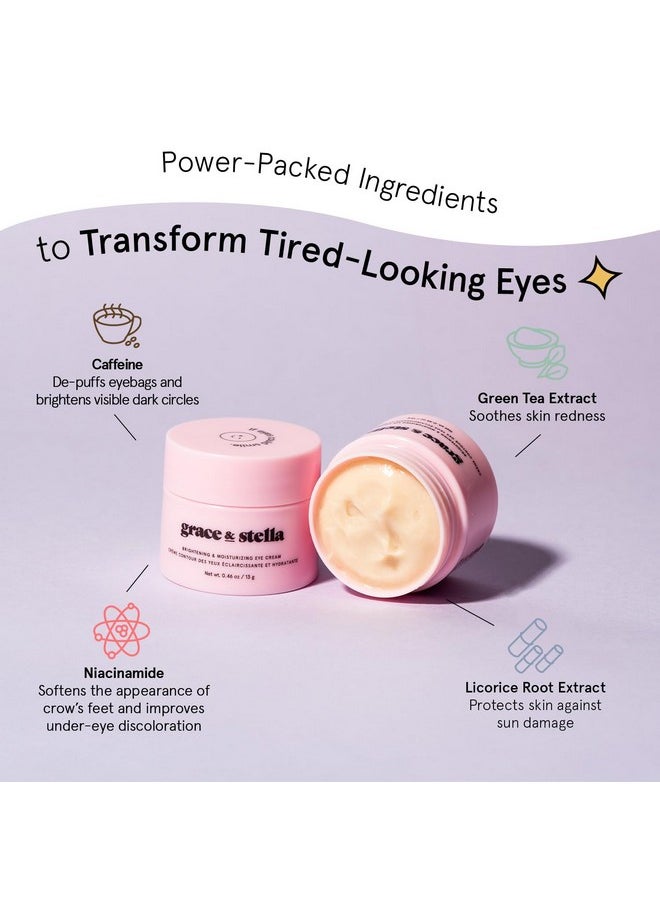 Grace & Stella - Grace & Stella Under Eye Cream - Caffeine Anti Aging & Brightening - Dark Circles, Wrinkles, Puffiness & Bags - Made in USA, Vegan (0.46 oz/13 g) - Image 1