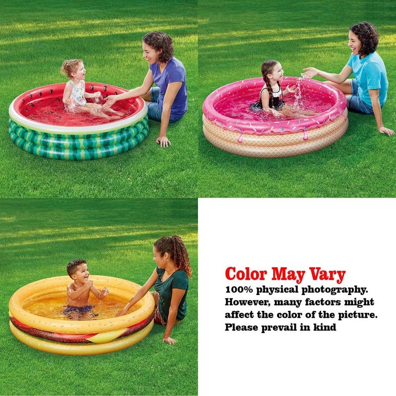 XFlated Kiddie Pool, Ice Cream 3 Ring Inflatable Pool for Kids, Ideal Water Pool in Summer, 45 Inches Inflatable Swimming Pool, for Ages 3+ - Image 2