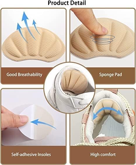 MINNESOTA 1Pair Back Cushion Pads Inserts for Women and Men Heel Grips Liner Cushions Inserts for Loose Shoes, Too Big Boots, Improves Shoe Fit and Comfort, Heel Slip and Blister - Image 4
