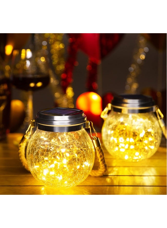 GOGOGO Solar Lanterns Outdoor Waterproof, 4 Pack Outdoor Lanterns with 30 LED Waterproof Garden Decor Patio Solar Lights Outdoor Decorative Backyard Solar Lanterns Outdoor Hanging ( Warm Light ) - Image 1
