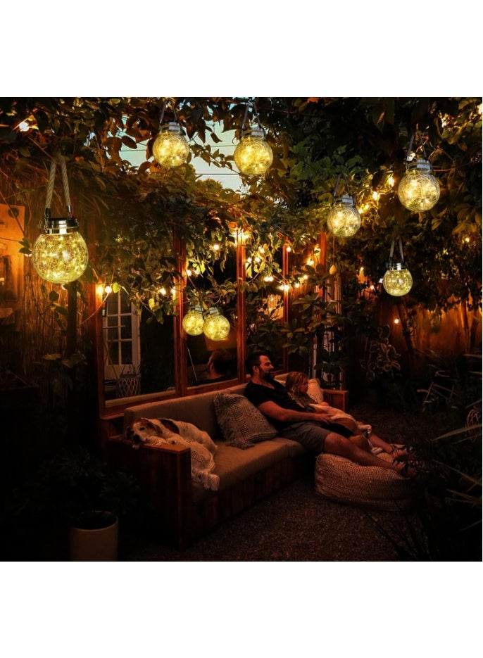 GOGOGO Solar Lanterns Outdoor Waterproof, 4 Pack Outdoor Lanterns with 30 LED Waterproof Garden Decor Patio Solar Lights Outdoor Decorative Backyard Solar Lanterns Outdoor Hanging ( Warm Light ) - Image 2