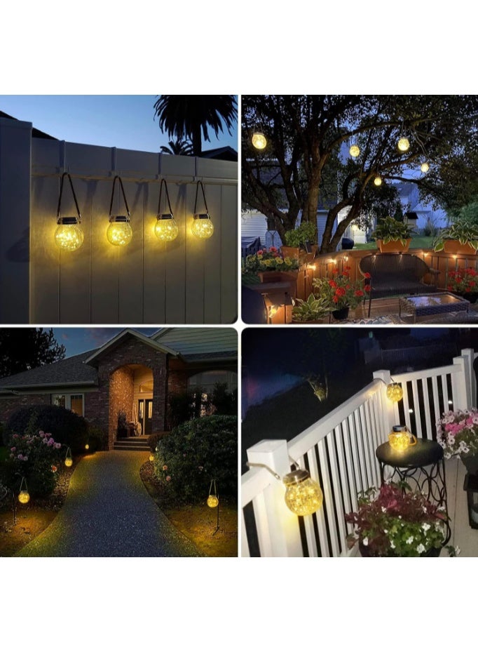 GOGOGO Solar Lanterns Outdoor Waterproof, 4 Pack Outdoor Lanterns with 30 LED Waterproof Garden Decor Patio Solar Lights Outdoor Decorative Backyard Solar Lanterns Outdoor Hanging ( Warm Light ) - Image 3