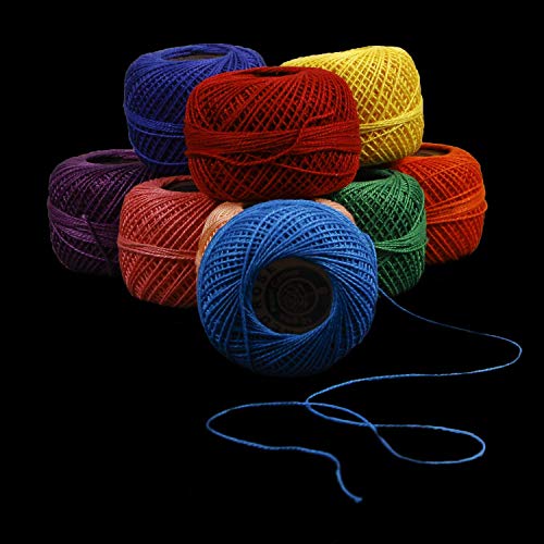 RSP Quality bit® Embroidery Material Crochet Mercer Cotton Thread Yarn for Knitting and Craft Making (10 Ball, Multicolor) - Image 2
