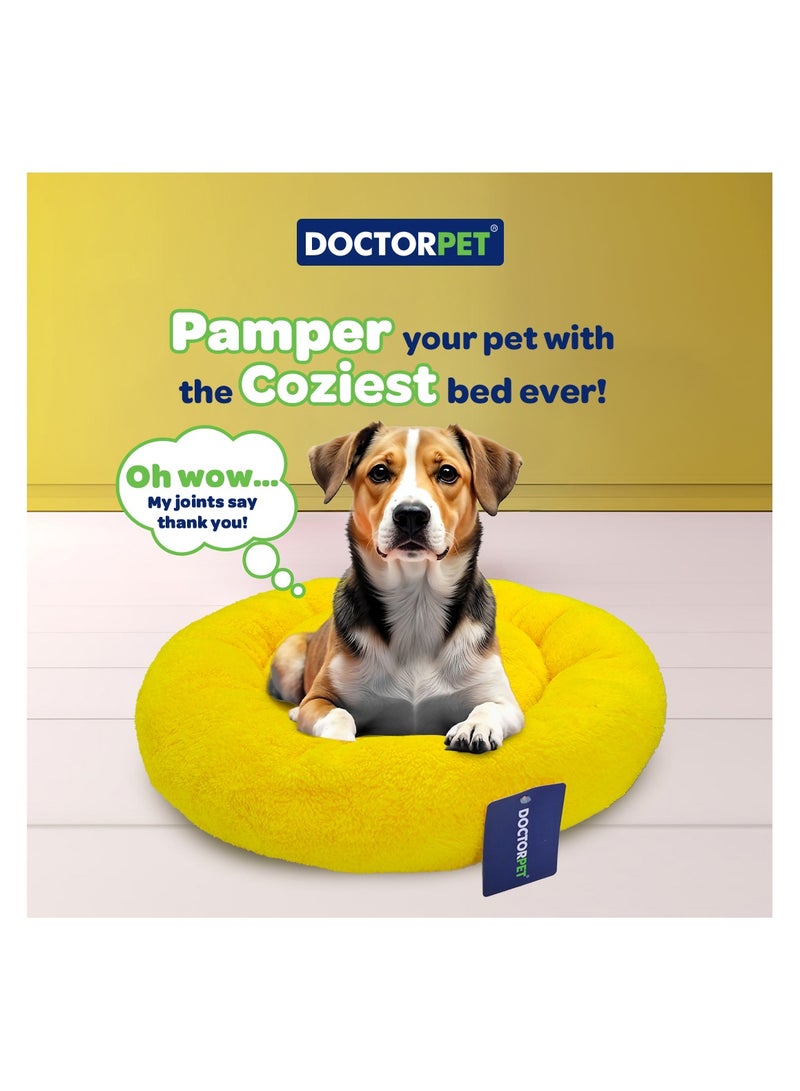 DOCTERPET Doctor Pet Bed Plush Simit Series – 52x52x9cm – Reversible Cushion Round Pet Bed, Soft,Washable & Non-Slip - Comfortable for Indoor Pets - Image 2