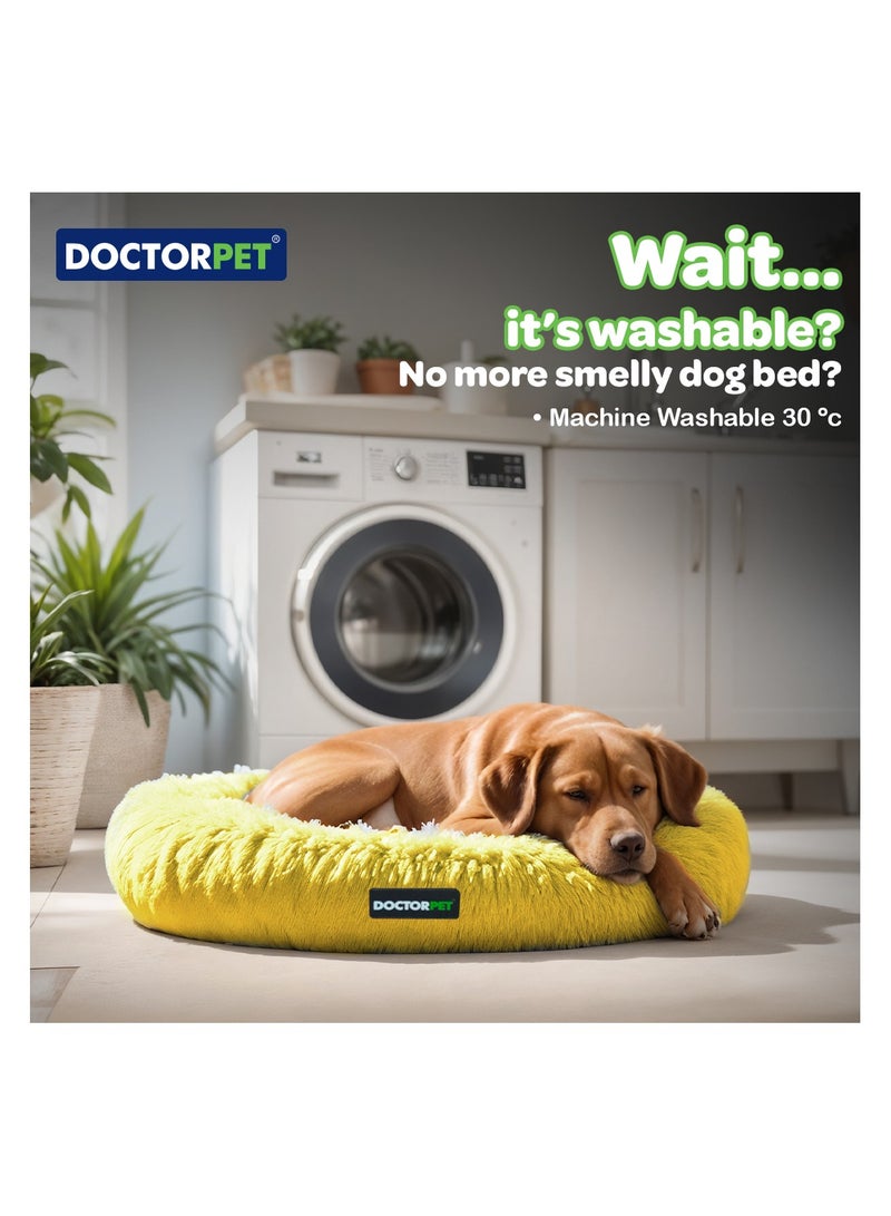 DOCTERPET Doctor Pet Bed Plush Simit Series – 52x52x9cm – Reversible Cushion Round Pet Bed, Soft,Washable & Non-Slip - Comfortable for Indoor Pets - Image 3