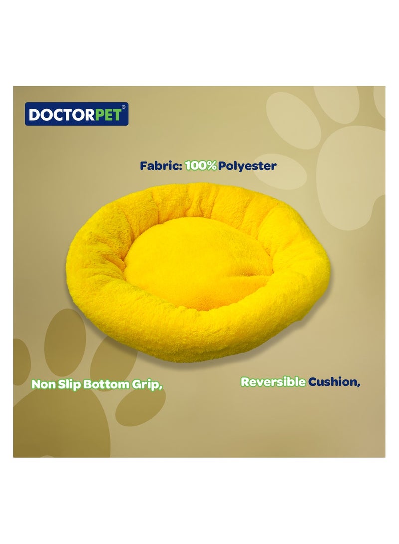 DOCTERPET Doctor Pet Bed Plush Simit Series – 52x52x9cm – Reversible Cushion Round Pet Bed, Soft,Washable & Non-Slip - Comfortable for Indoor Pets - Image 4