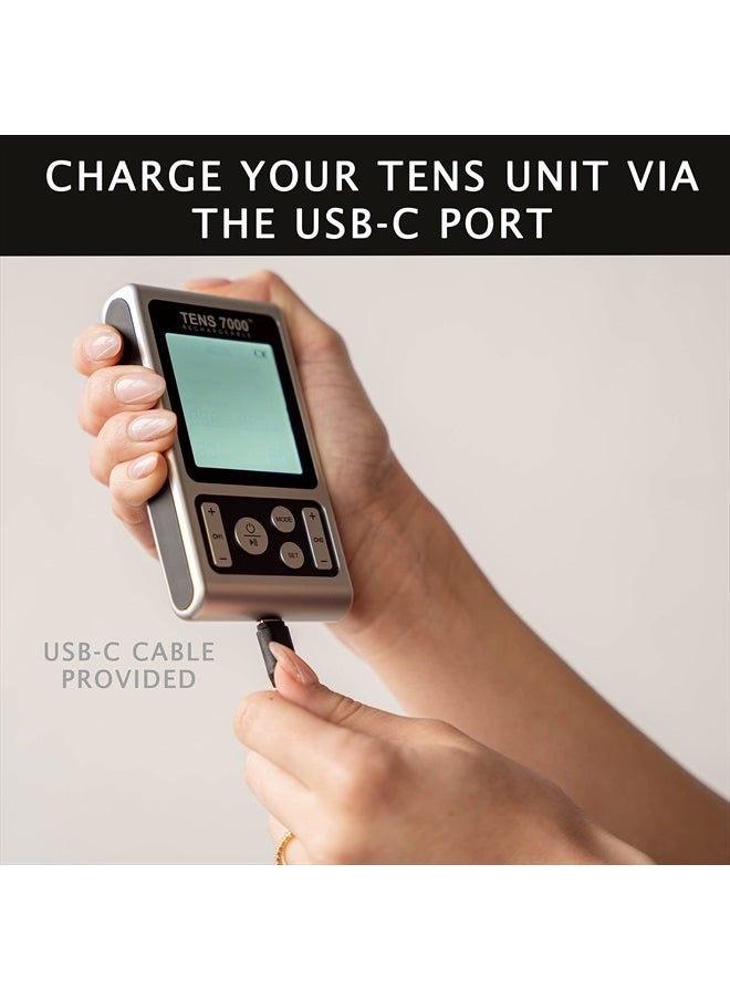 TENS 7000 Rechargeable TENS Unit Muscle Stimulator and Pain Relief Device - Advanced TENS Machine for Effective Back Pain Relief, Nerve Pain Relief, Muscle Pain Relief  - Image 5