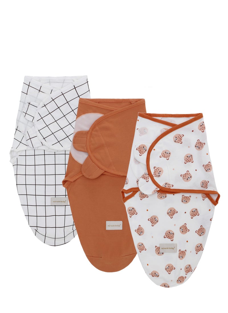 Miracle Baby - Miracle Baby 3 Pieces Set Newborn Swaddle Wrap Cotton Baby Receiving Blanket Bedding Cartoon Cute Infant Sleeping Bag - Image 1