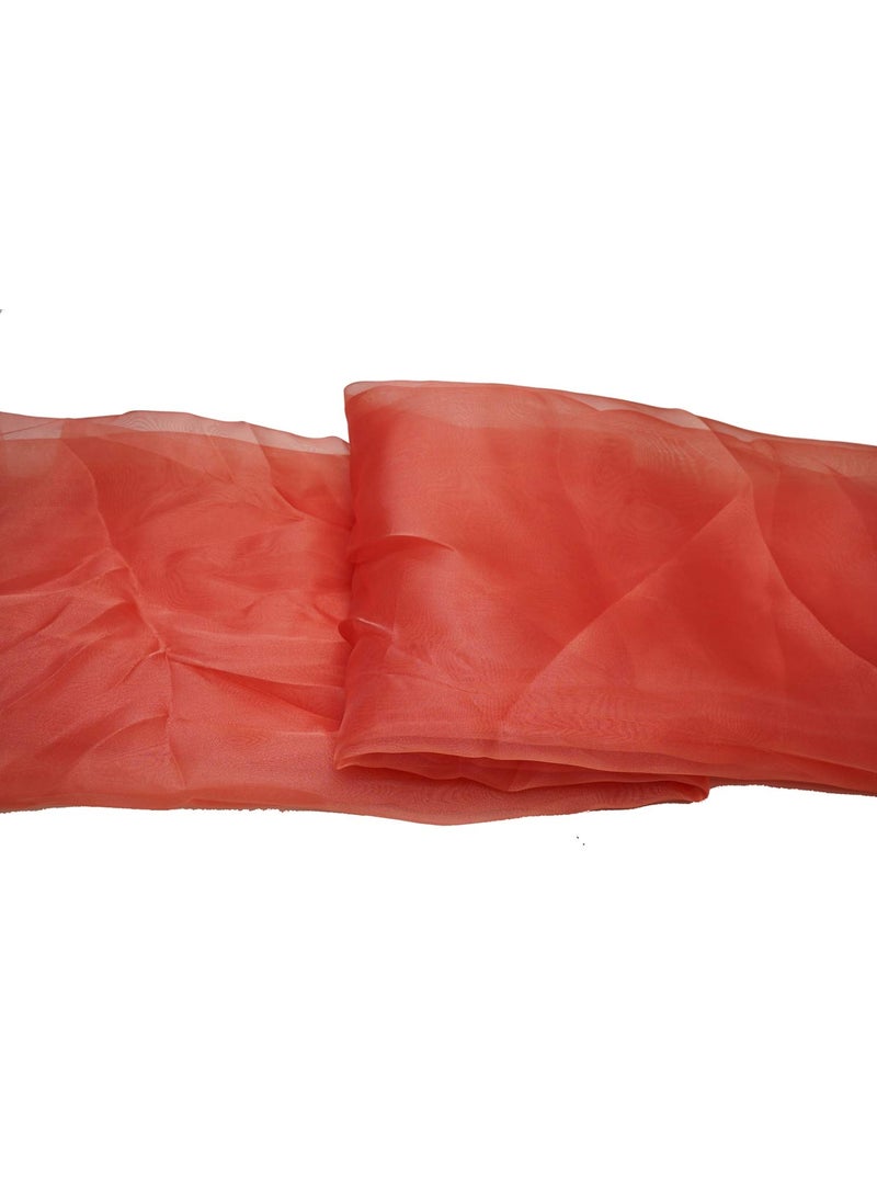 Pehnava Fab studio - Pehnava Fab Studio Tissue Organza Fabric for Dress Cloth Material for Use in Fancy Garments Making Frocks GownsDresses and Also Wrapping Party Wedding DecorationsLight Red1 Meter - Image 1