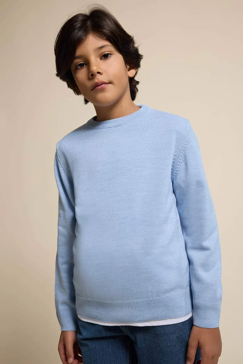 ديفاكتو Boy Regular Fit Crew Neck Pullover