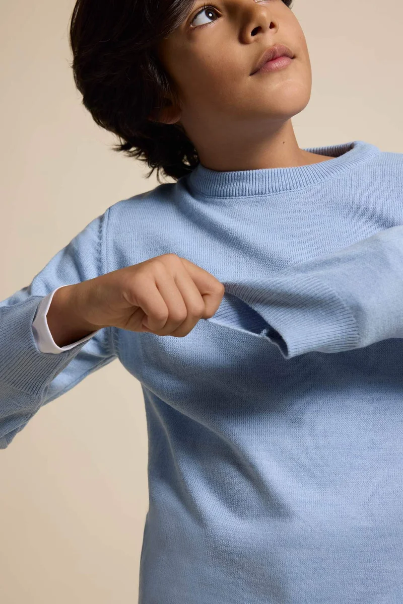 ديفاكتو Boy Regular Fit Crew Neck Pullover