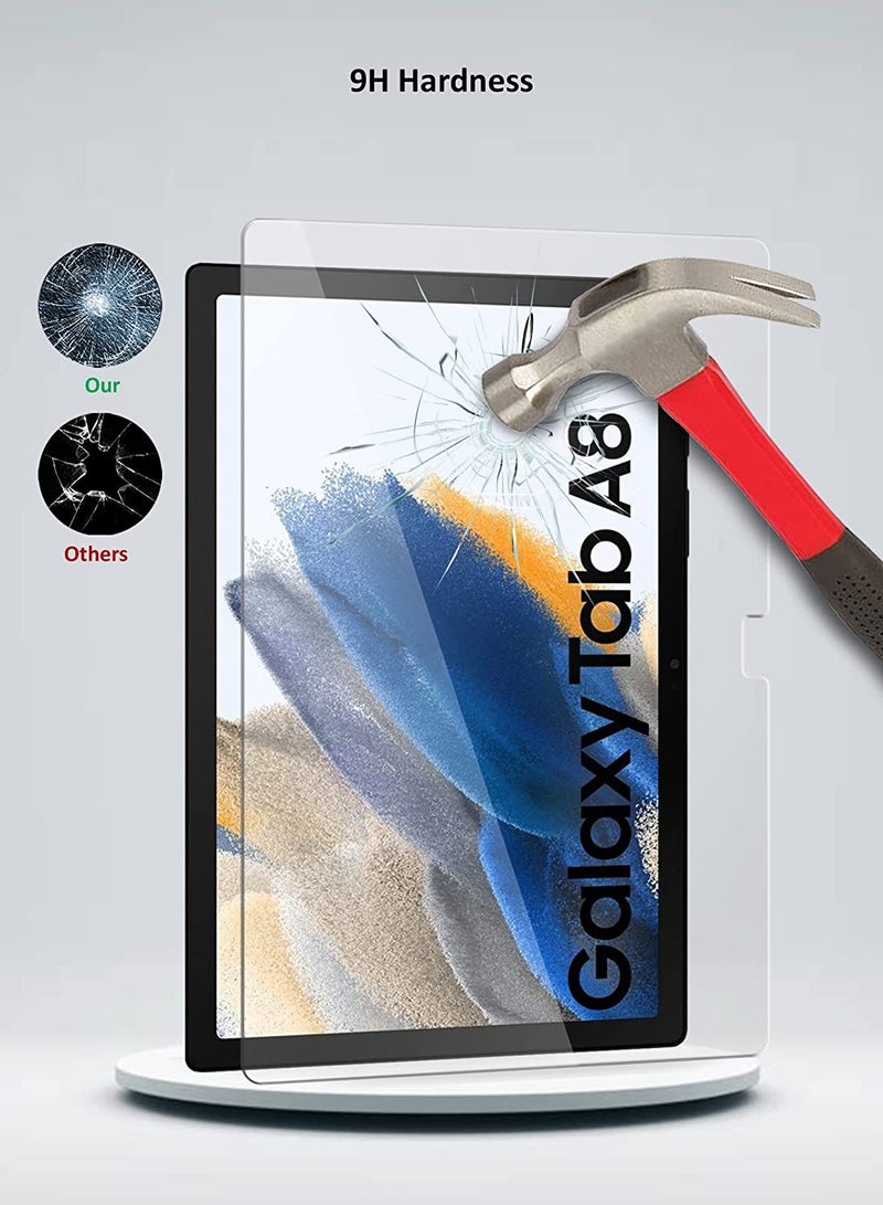 دبليو تيك سامسونج جالاكسي تاب A8 10.5 2021 10.5 بوصة بريميوم سيريز 2D واقي شاشة من الزجاج المقسى (TSGPCN) - شفاف - Image 5